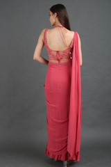 Red Halter Neck Saree GownIMG_2009