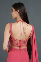 Red Halter Neck Saree GownIMG_2011