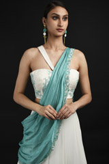 White Embroidered Top Bottom Set_SUB9808