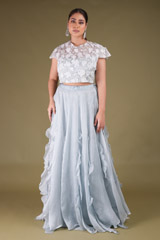 3D Flower Applique Top And Ruffle skirtDSC04104