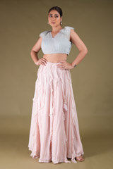 Ruffle Crop Top And Skirt