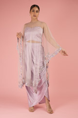 Lavender Cape With Drape Skirt