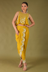 Mustard Godet Top And Draped SkirtDSC04614