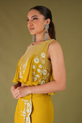 Mustard Godet Top And Draped SkirtDSC04618