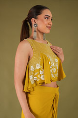 Mustard Godet Top And Draped SkirtDSC04619