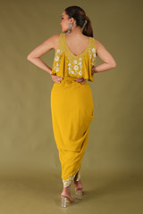 Mustard Godet Top And Draped SkirtDSC04621