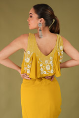Mustard Godet Top And Draped SkirtDSC04622