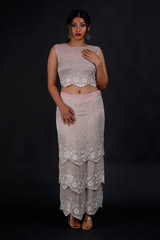 Pink Kutdana Top Bottom Set