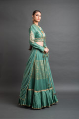 Green Chanderi Lehenga Set_DSC4200-Edit
