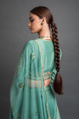 Green Chanderi Lehenga Set_DSC4210-Edit