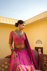 Pink Embroidered LehengaDSC03053
