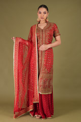Red Palazzo Kurta SetDSC04901
