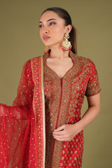 Red Palazzo Kurta SetDSC04902