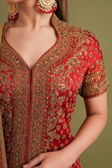 Red Palazzo Kurta SetDSC04903