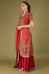 Red Palazzo Kurta SetDSC04904