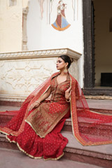 Red Palazzo Kurta SetDSC07241