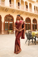 Maroon Embroidered SareeDSC04672