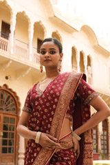 Maroon Embroidered SareeDSC04675