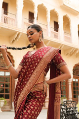 Maroon Embroidered SareeDSC04678