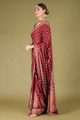 Maroon Embroidered SareeDSC05801