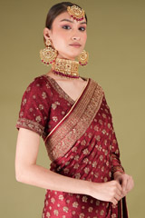 Maroon Embroidered SareeDSC05803
