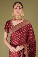 Maroon Embroidered SareeDSC05804