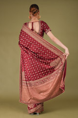Maroon Embroidered SareeDSC05806