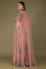 Peach Embellished Top Bottom SetDSC04453