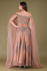 Peach Embellished Top Bottom SetDSC04457