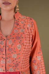 Coral Anarkali With Embroidered JacketDSC04172