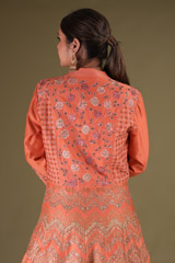 Coral Anarkali With Embroidered JacketDSC04178