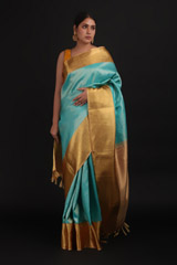 Blue Saree With Golden Border469_video