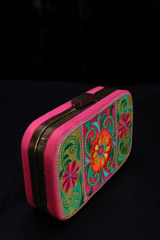 Green Pink Block ClutchIMG_1258