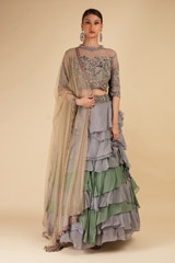 English Organza Lehenga