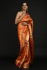 Orange Parrot Motif Saree_SUB1321