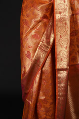 Orange Parrot Motif Saree_SUB1326