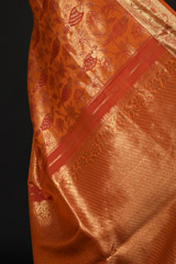 Orange Parrot Motif Saree_SUB1330