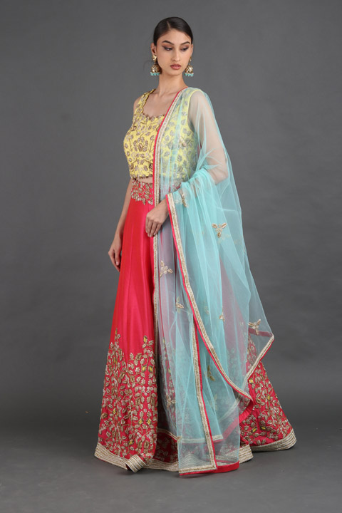 Pink Zardosi Lehenga Set
