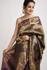 Purple Zari Motif Silk Saree_SUB1442