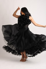 Black Orgazna Ruffle GownIMG_1538