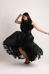 Black Orgazna Ruffle GownIMG_1540