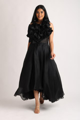 Black Orgazna Ruffle GownIMG_1562