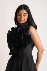 Black Orgazna Ruffle GownIMG_1565