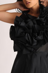Black Orgazna Ruffle GownIMG_1567