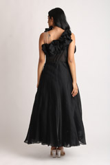 Black Orgazna Ruffle GownIMG_1571