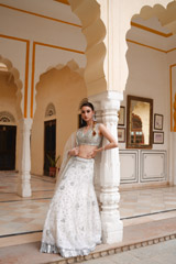 White Sequin Embroidered Lehenga