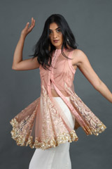 Peach Kali Jacket Top Bottom SetIMG_1499