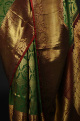 Green Floral Silk Saree_SUB1232