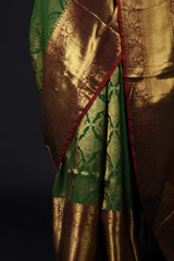 Green Floral Silk Saree_SUB1238