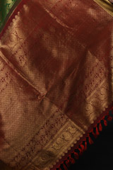 Green Floral Silk Saree_SUB1239